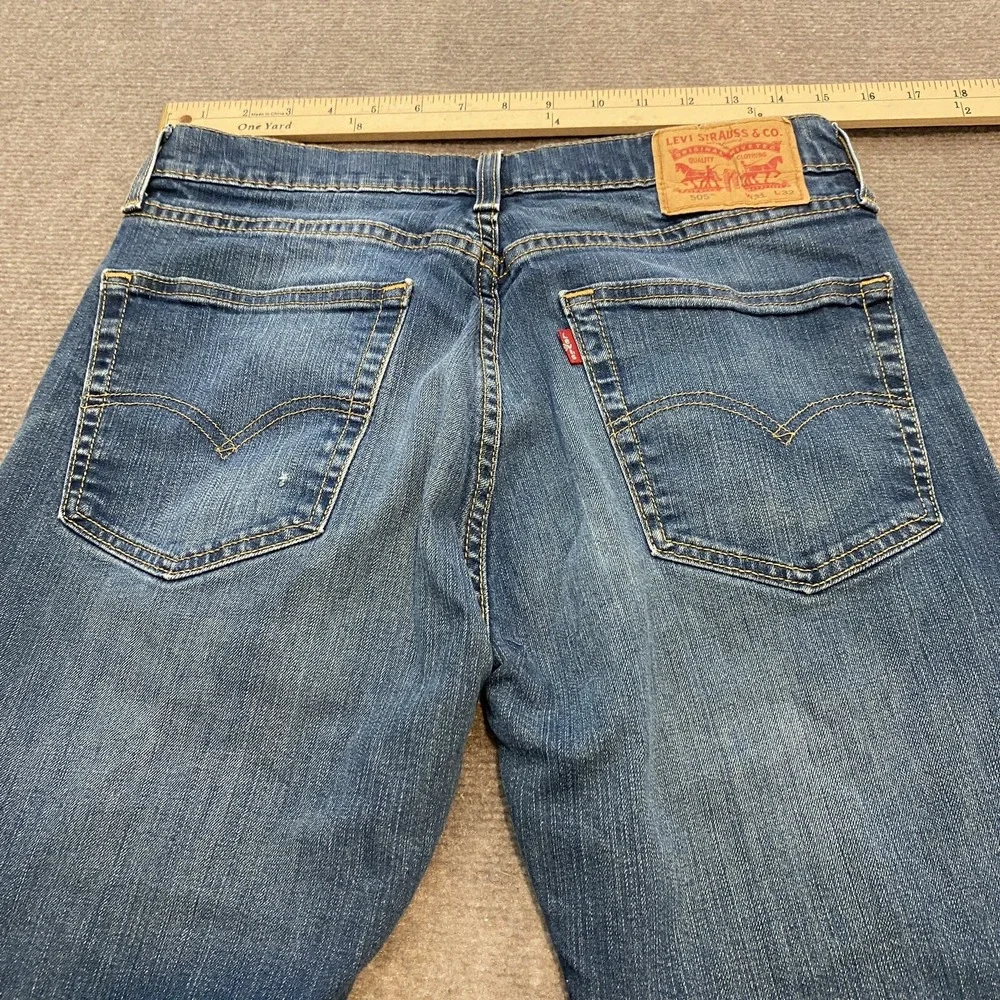 Levis 505 Jeans Mens 31 Fits‎ 30x30 Straight Leg Blue Stone Wash Denim Classic